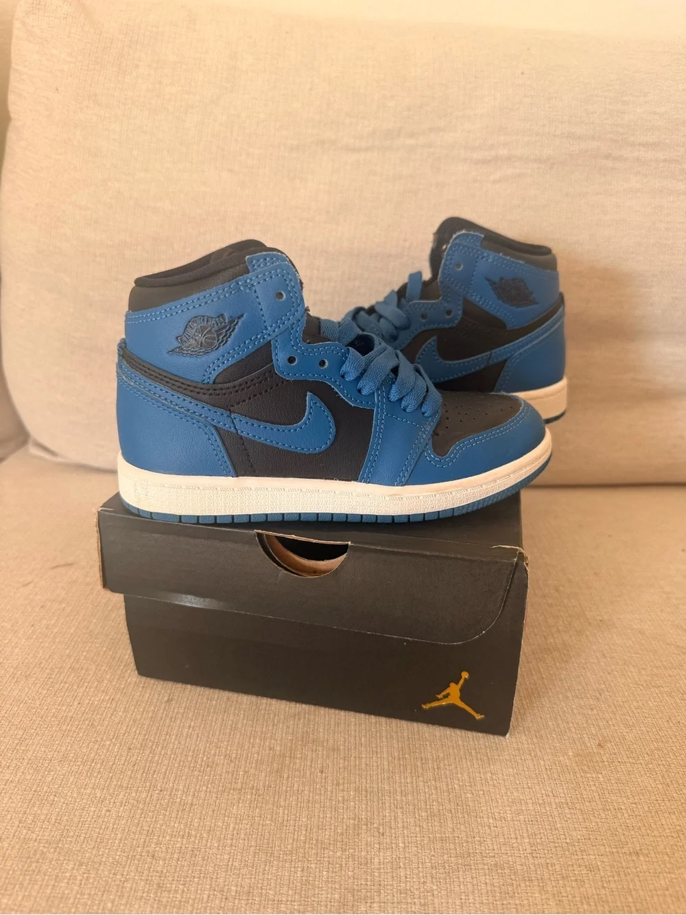 Jordan Kids' High-Top Sneakers in Blue and Black